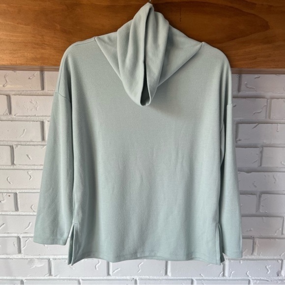 Ann Taylor Petite Cowl Neck Turtleneck Tunic Sweatshirt Sweater, Mint Green, XSP - Picture 2 of 11